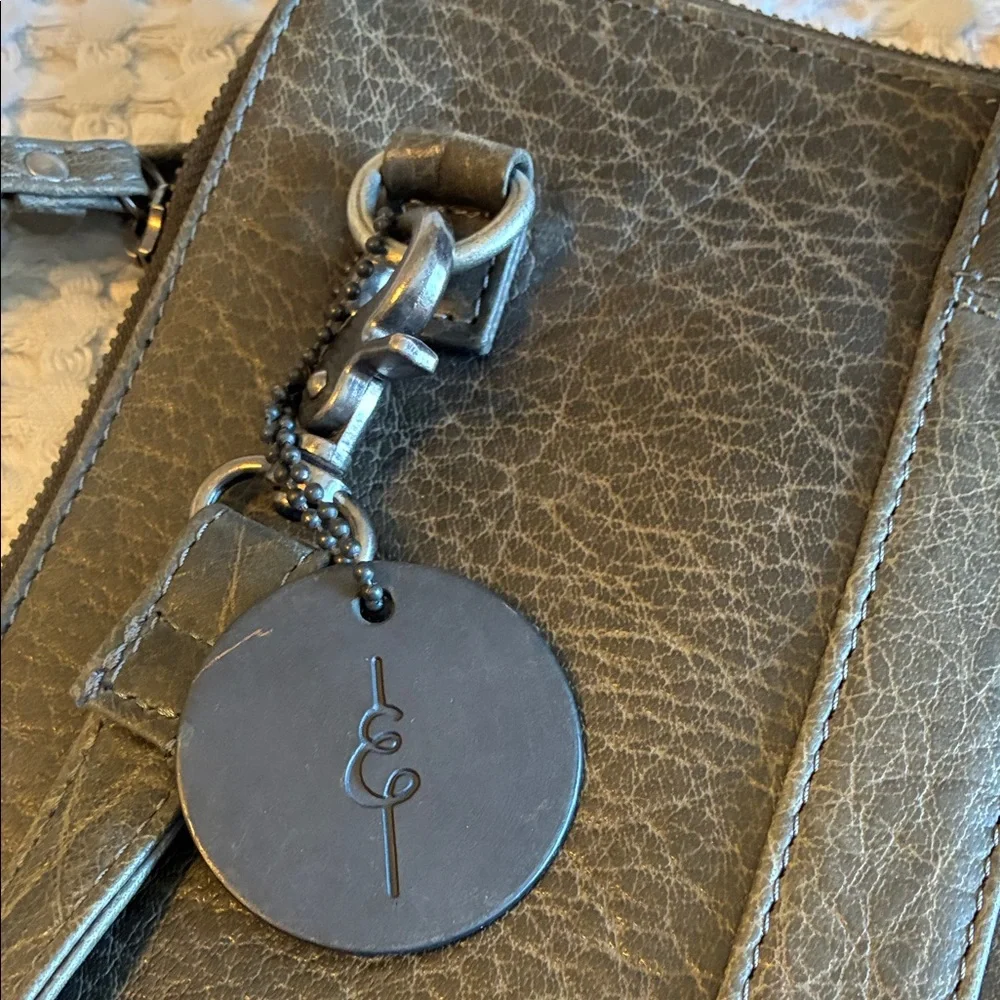 Gorgeous Gray Leather Day & Mood Laptop Bag With Dust Bag- Like New